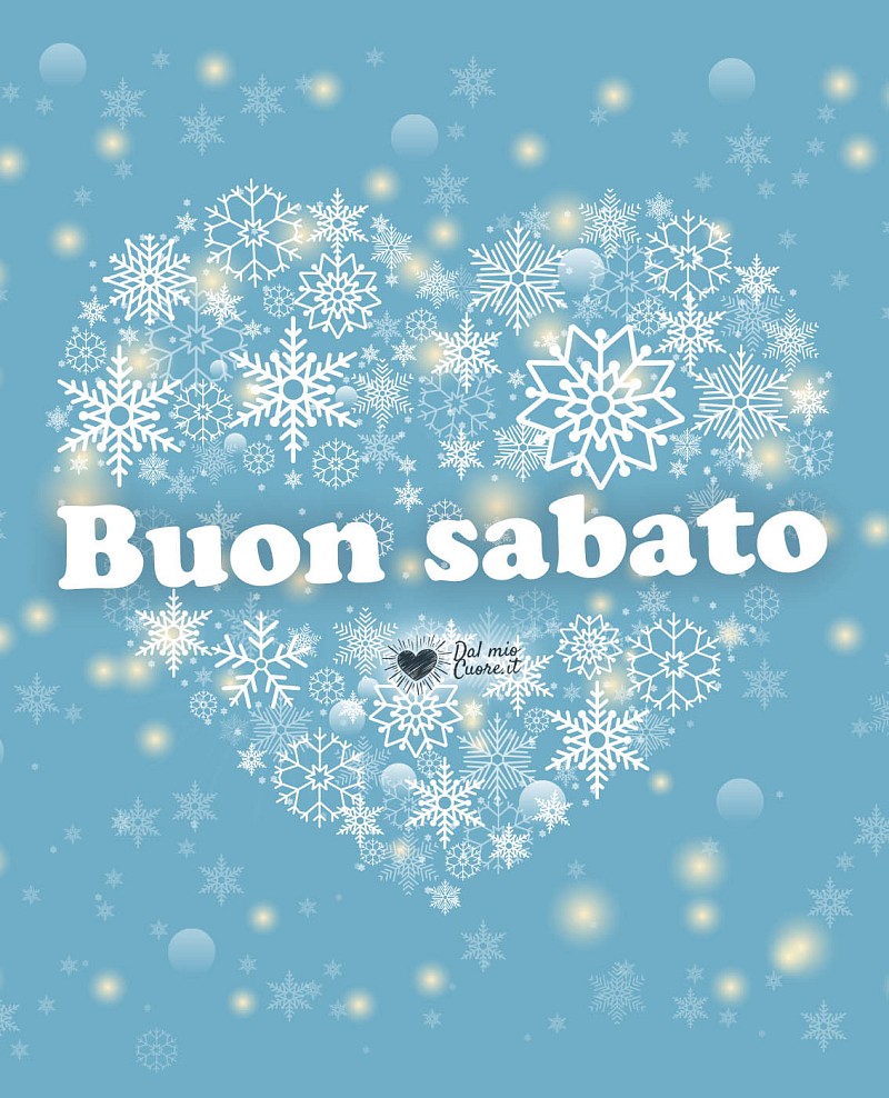 Buon sabato invernale con cuore di neve