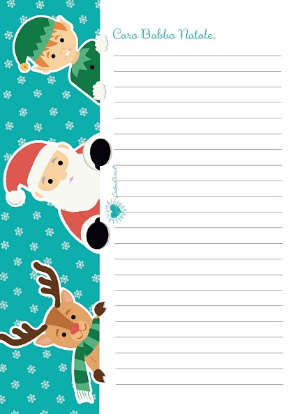 Lettera a Babbo Natale con renna e folletti