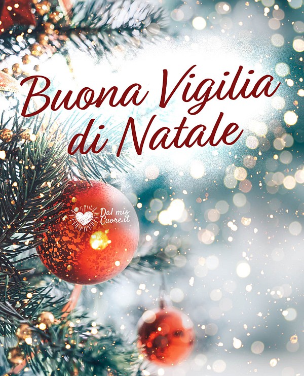 Buona Vigilia di Natale con albero