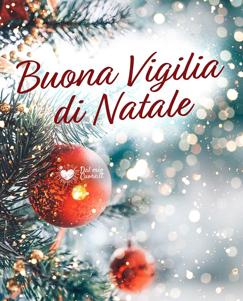 Buona Vigilia di Natale con albero