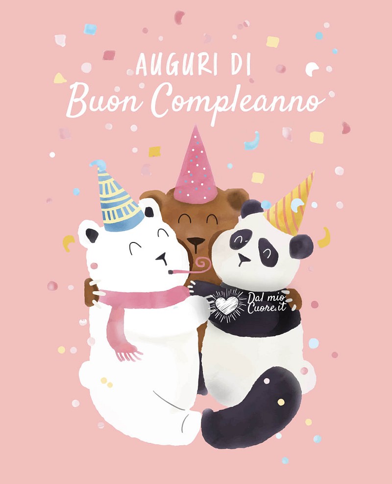 Biglietto di Auguri di buon compleanno con orsetti (PDF e File Word)