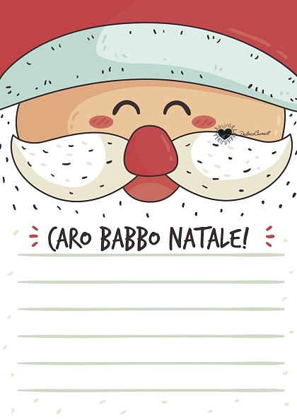 Letterina a Babbo Natale con faccione