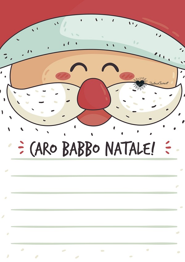 Letterina a Babbo Natale con faccione