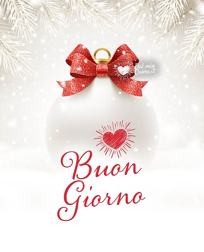Buon giorno con pallina di Natale