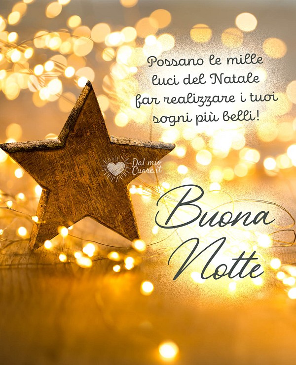 Possano le mille luci del Natale far realizzare i tuoi sogni più belli! Buona Notte