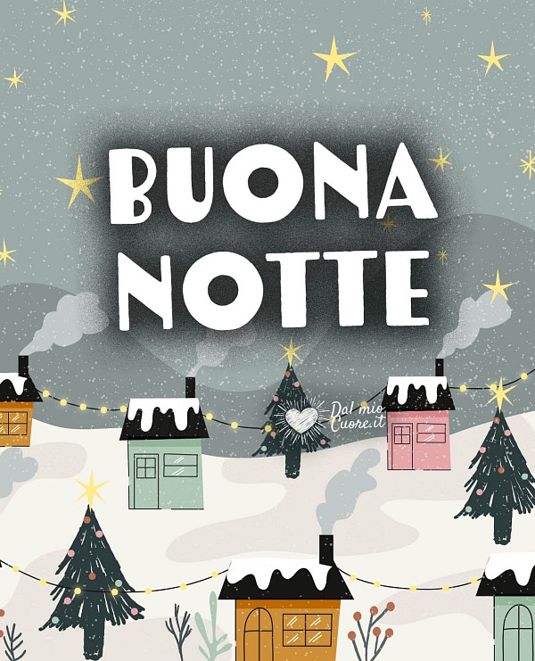 Buona notte natalizia con neve