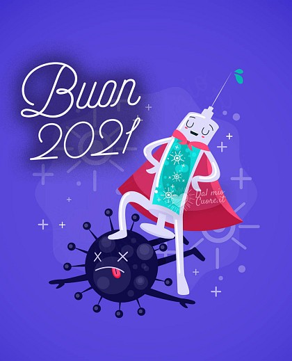 Auguri di buon anno. Buon 2021 (Vaccino anti-covid)