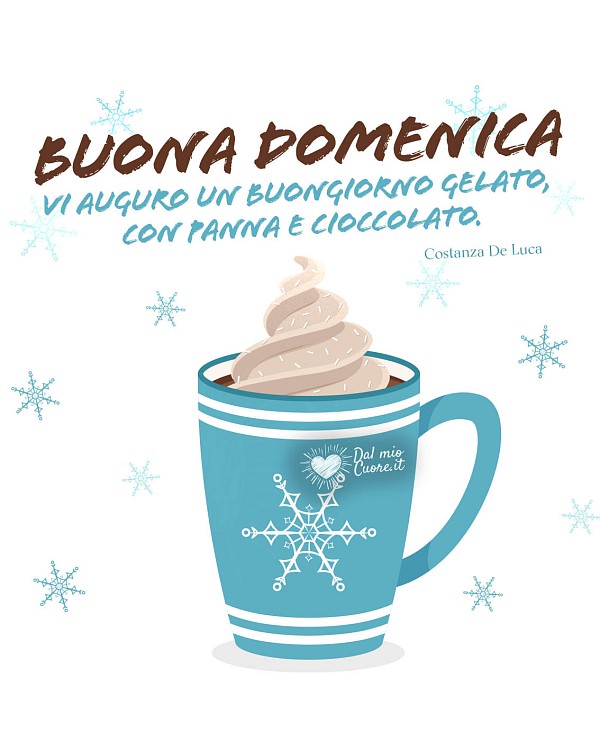 Vi auguro un buongiorno gelato, con panna e cioccolato. Buona domenica (invernale)