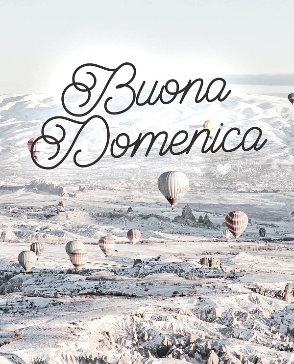 Buona domenica invernale con mongolfiere