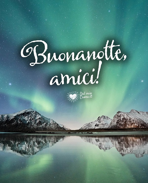 Buonanotte, amici! (Invernale con aurora boreale)