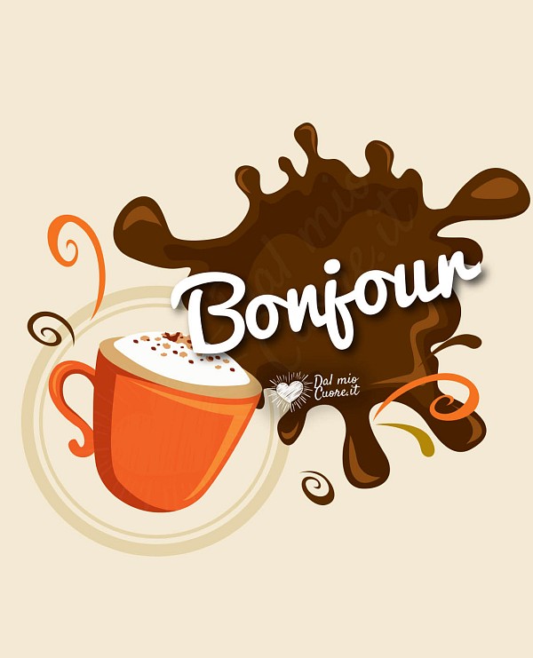 Bonjour avec un café
