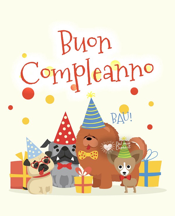 Buon compleanno - Biglietto con cani