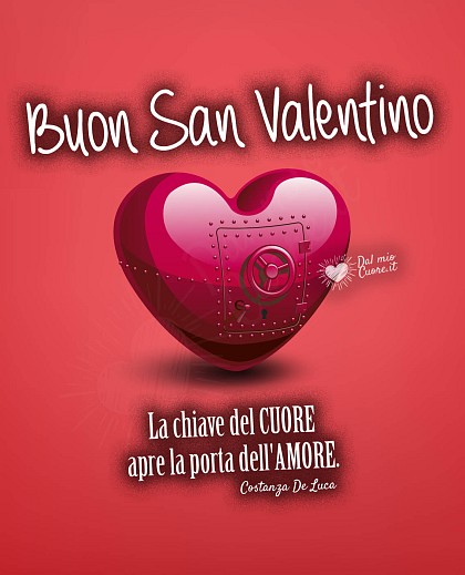 "La chiave del CUORE apre la porta dell'AMORE". Buon San Valentino