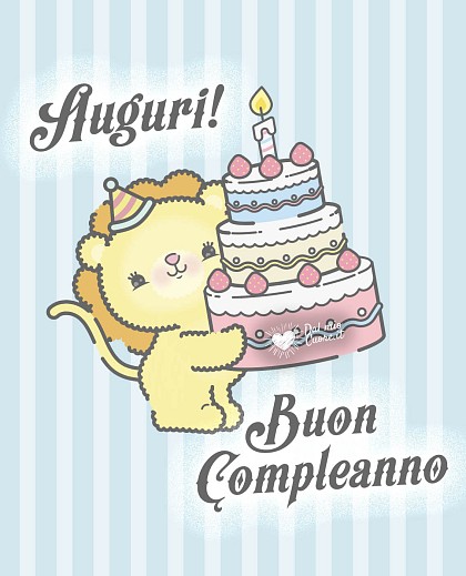 Auguri! Buon compleanno con leoncino