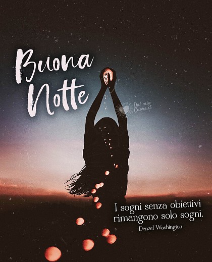 I sogni senza obiettivi rimangono solo sogni. Buona Notte