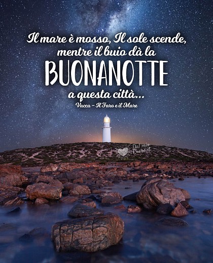Il mare è mosso, Il sole scende, mentre il buio dà la buonanotte a questa città...