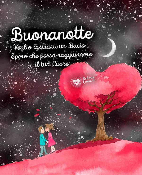 Voglio lasciarti un Bacio... Spero che possa raggiungere il tuo Cuore. Buonanotte