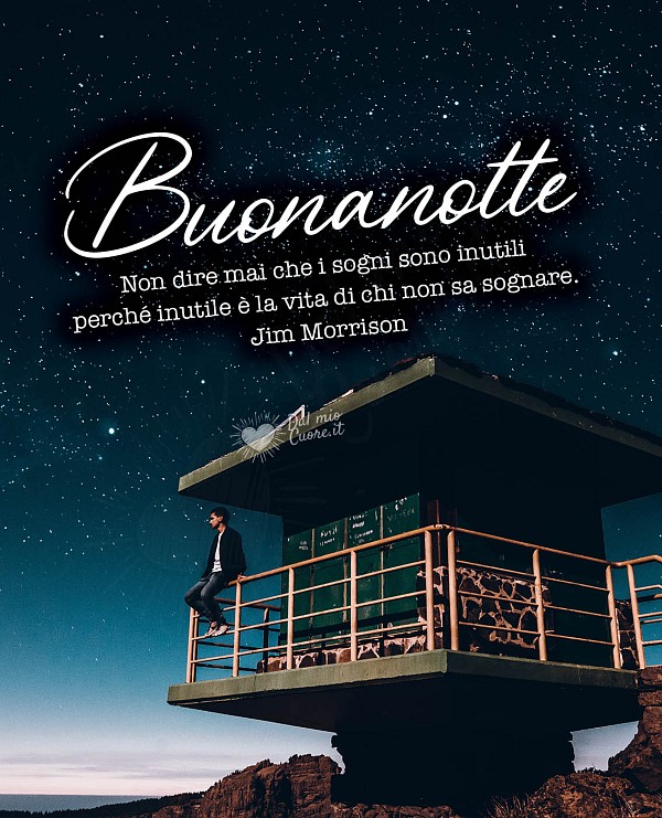 Non dire mai che i sogni sono inutili perché inutile è la vita di chi non sa sognare. Buonanotte