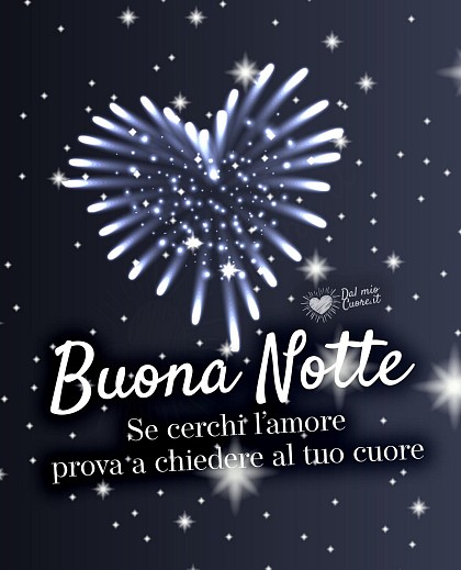 Se cerchi l'amore prova a chiedere al tuo cuore. Buona Notte