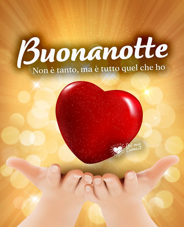 Non è tanto, ma è tutto quel che ho. Buonanotte