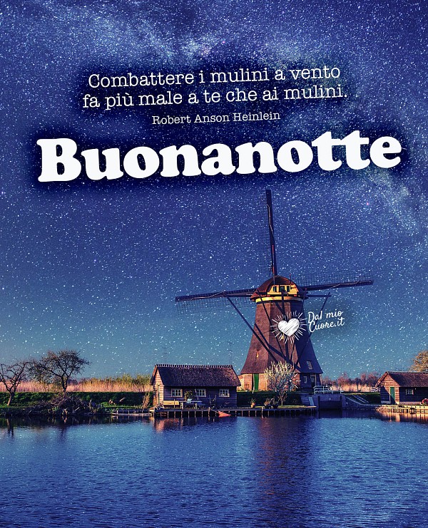 Combattere i mulini a vento fa più male a te che ai mulini. Buonanotte