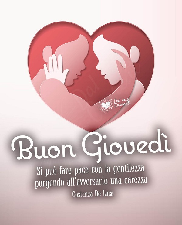 Si può fare pace con la gentilezza porgendo all'avversario una carezza. Buon giovedì