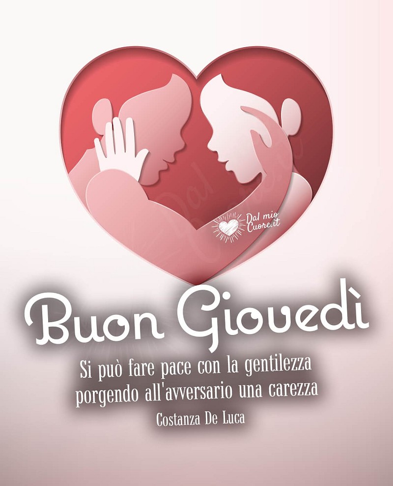 Si può fare pace con la gentilezza porgendo all'avversario una carezza. Buon giovedì