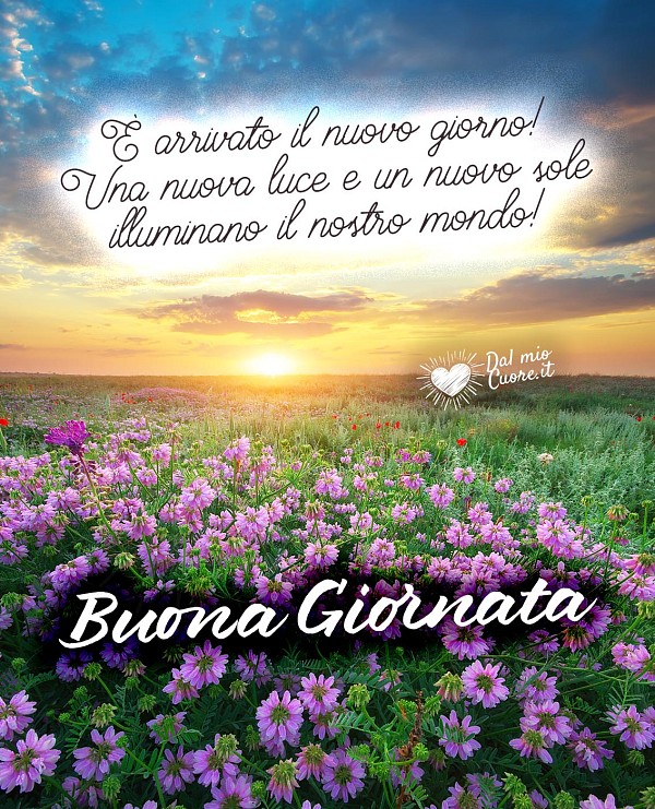 È arrivato il nuovo giorno! Una nuova luce e un nuovo sole illuminano il nostro mondo! Buona Giornata