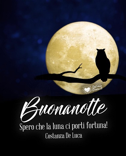 Spero che la luna ci porti fortuna! Buonanotte