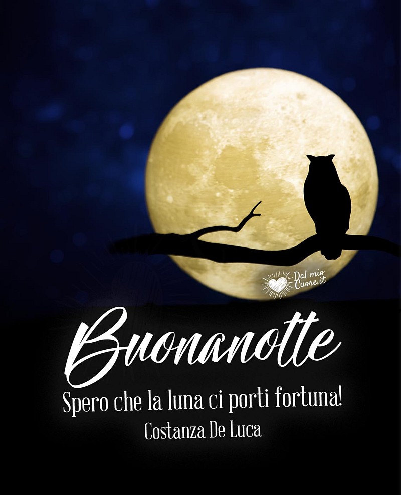 Spero che la luna ci porti fortuna! Buonanotte