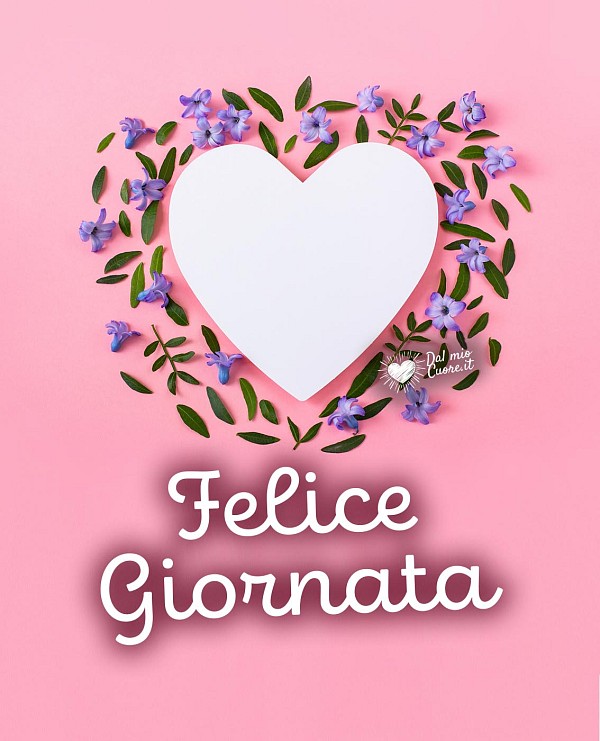 Felice Giornata con cuore e fiori