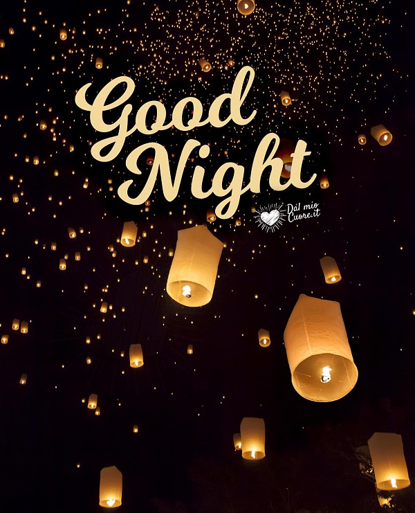 Good Night with sky lanterns