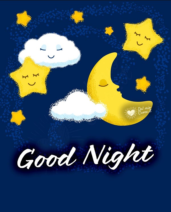 Good night with moon and stars