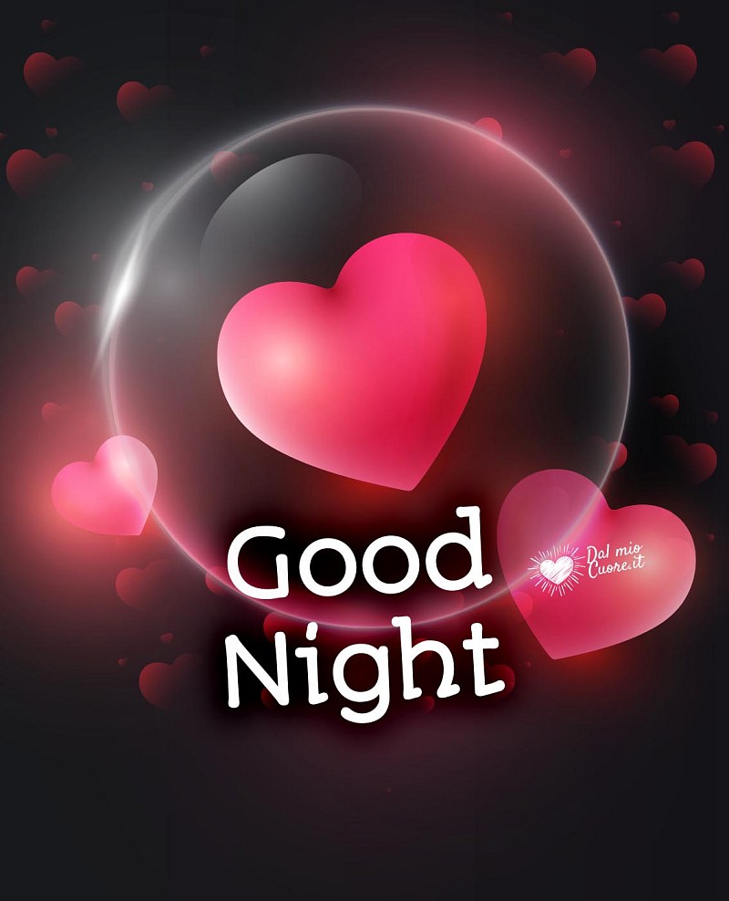 Good Night with hearts