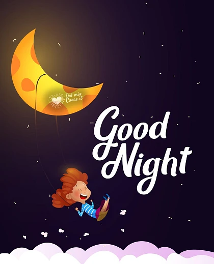 Good Night with stars and moon