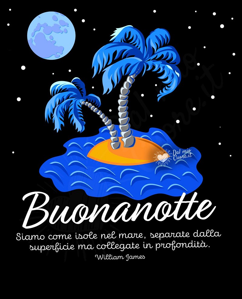 Siamo come isole nel mare, separate dalla superficie ma collegate in profondità. Buonanotte