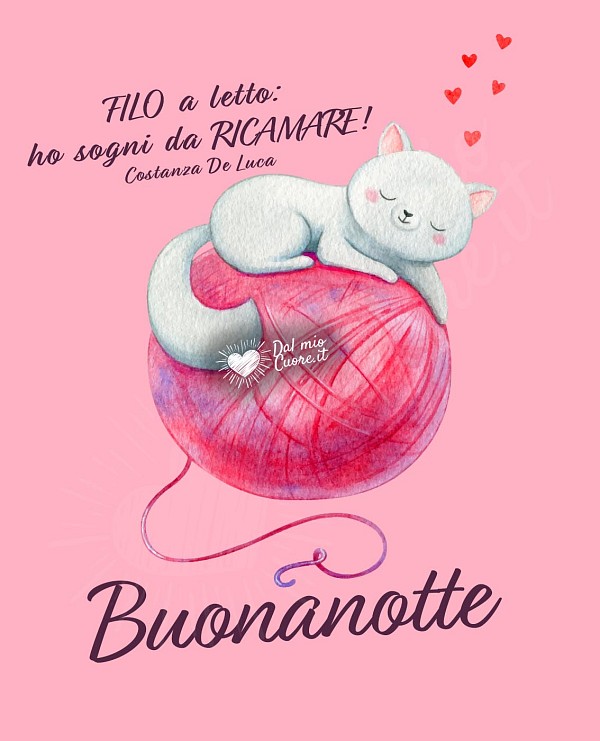 FILO a letto: ho sogni da RICAMARE! Buonanotte