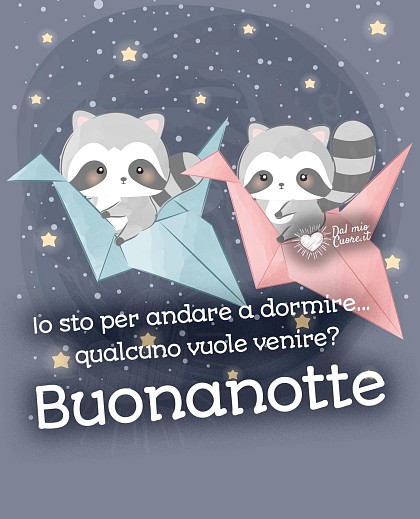 Io sto per andare a dormire... qualcuno vuole venire? Buonanotte