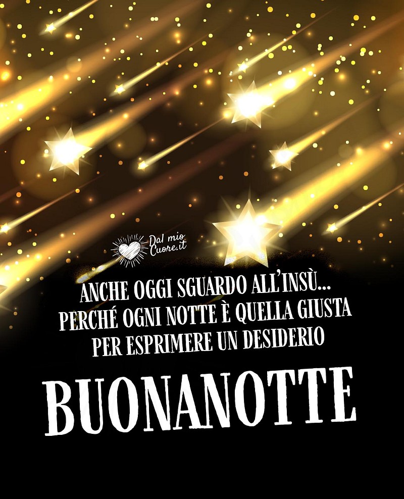 Anche oggi sguardo all’insù... perché ogni notte è quella giusta per esprimere un desiderio. Buonanotte