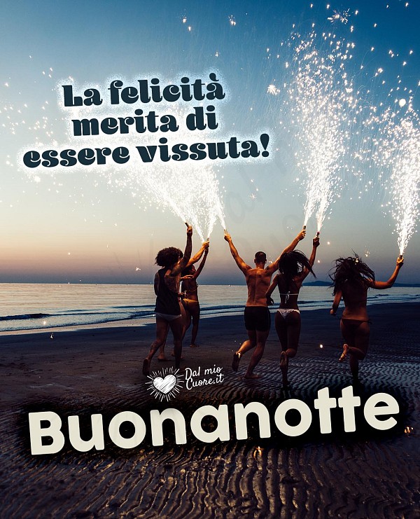 La felicità merita di essere vissuta! Buonanotte