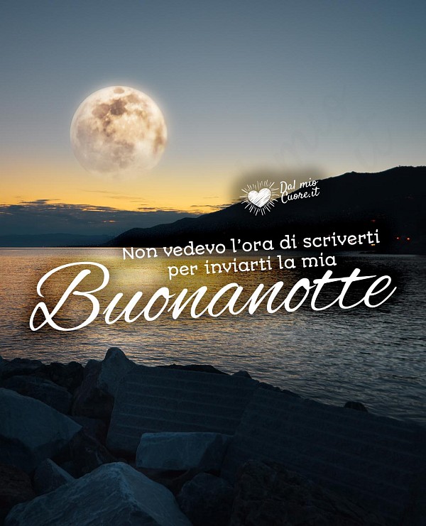 Non vedevo l’ora di scriverti per inviarti la mia buonanotte