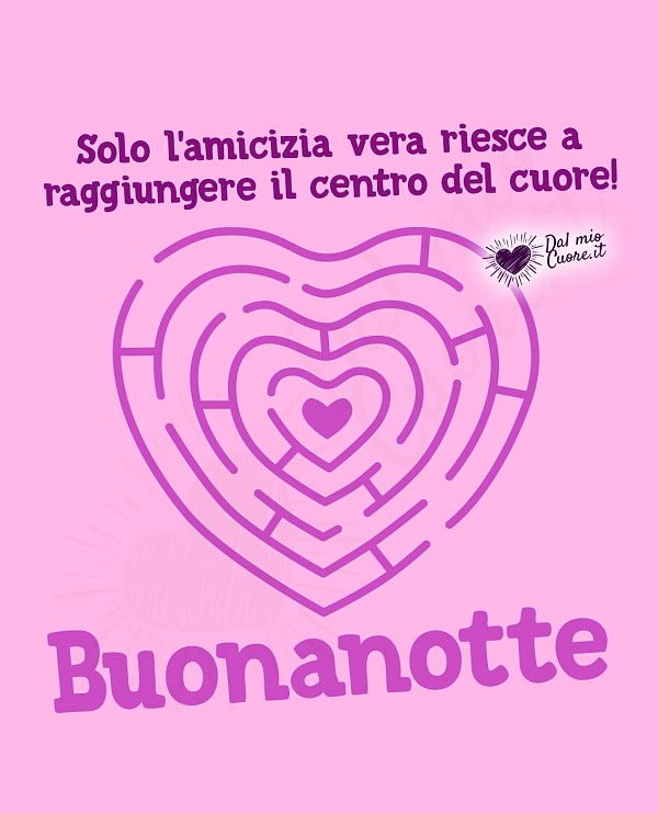 Solo l’amicizia vera riesce a raggiungere il centro del cuore! Buonanotte