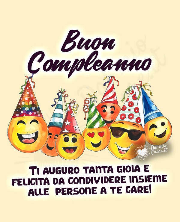Ti auguro tanta gioia e felicità da condividere insieme alle persone a te care! Buon compleanno