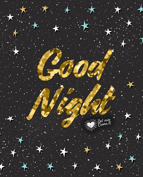 Good night with glitters and stars