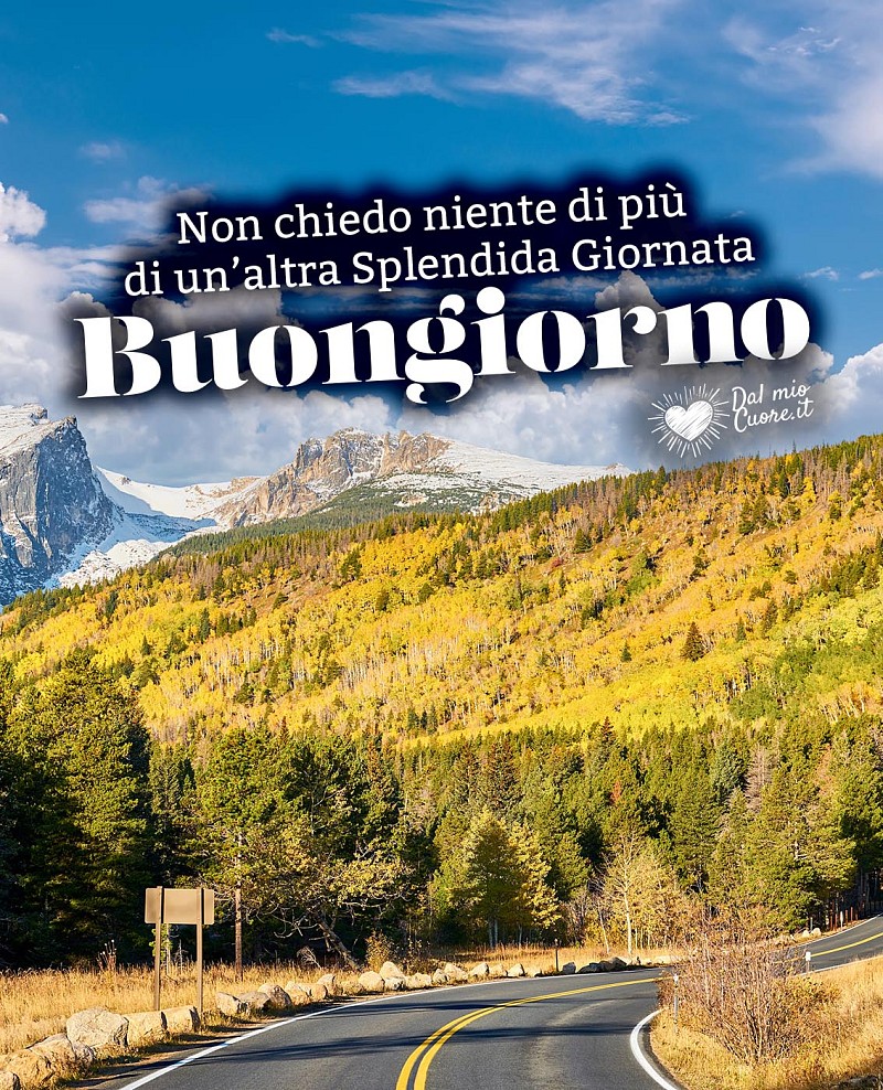 Non chiedo niente di più di un'altra splendida giornata. Buongiorno