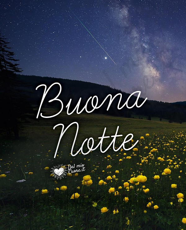 Buona notte con paesaggio notturno