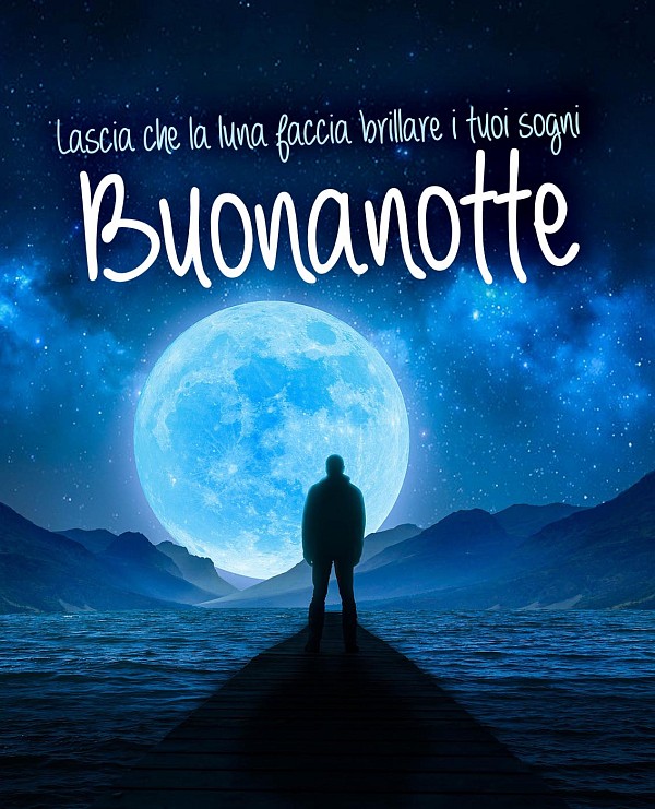 Buonanotte (Frasi). Lascia che la luna faccia brillare i tuoi sogni.