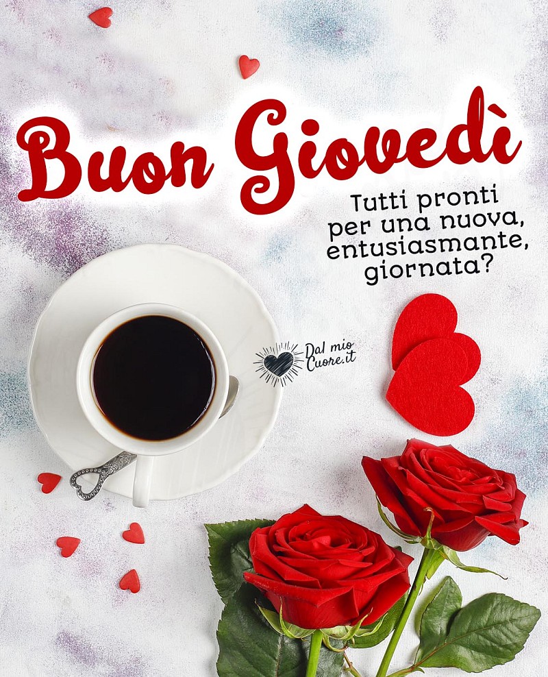 Buon giovedì. Tutti pronti per una nuova entusiasmante giornata?