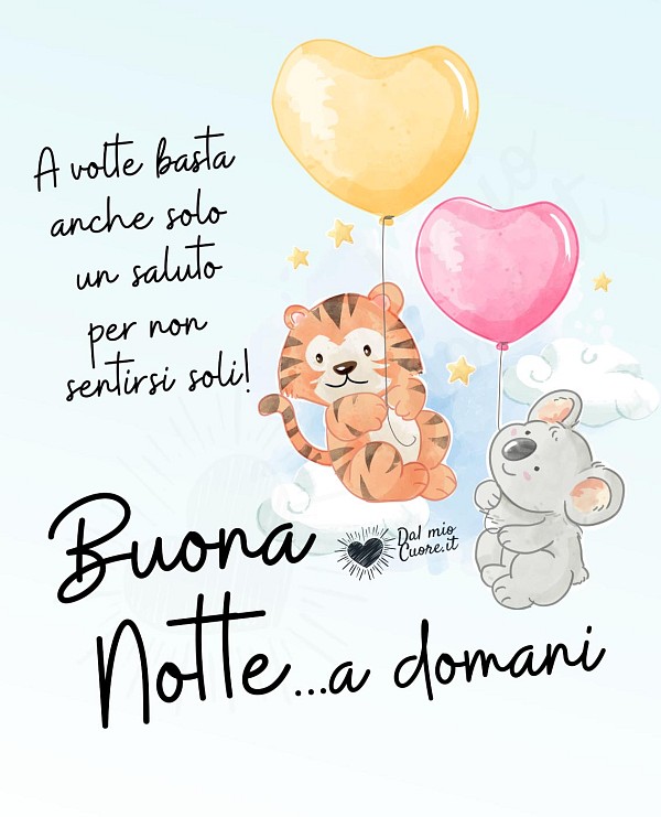 Buonanotte... a domani! A volte basta anche solo un saluto per non sentirsi soli! (Frasi)