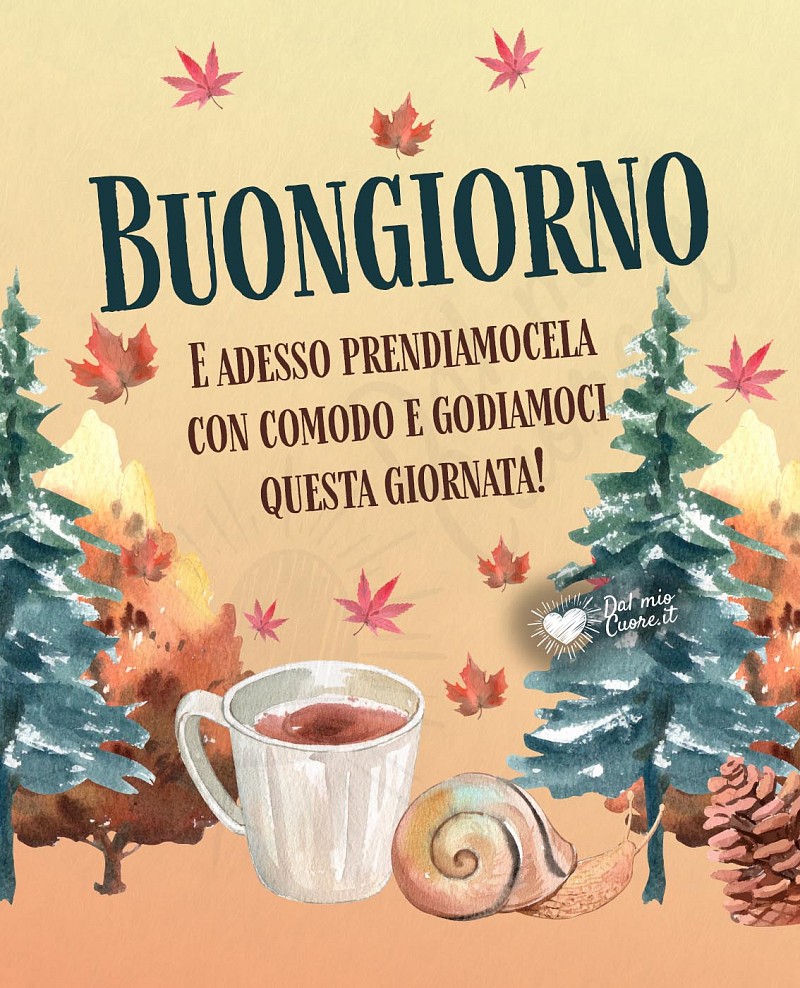 Buongiorno. E adesso prendiamocela con comodo e godiamoci questa giornata!